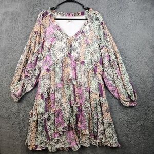 Versona Pastel Floral Ruffled Maxi Dress - Pink, Cream, Lavender
